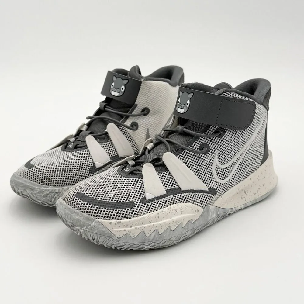 Nike Kyrie 4 Chip High Top Basketball Sneaker DB5623-011 Gray Mesh - Big Kids Si
